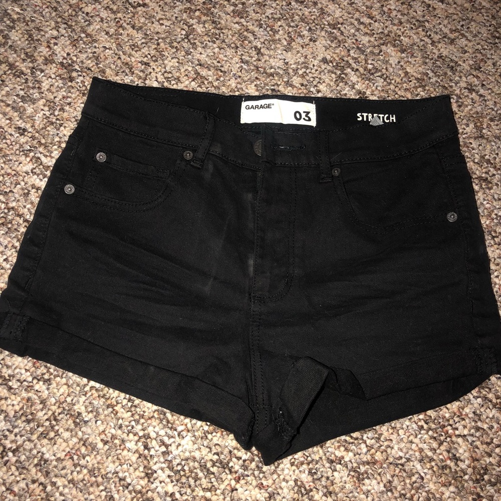 High waisted black shorts